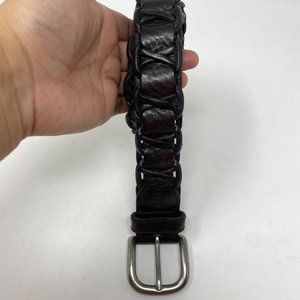 LAUREN RALPH LAUREN Belt Genuine Leather brown Solid Brass Buckle SZ L